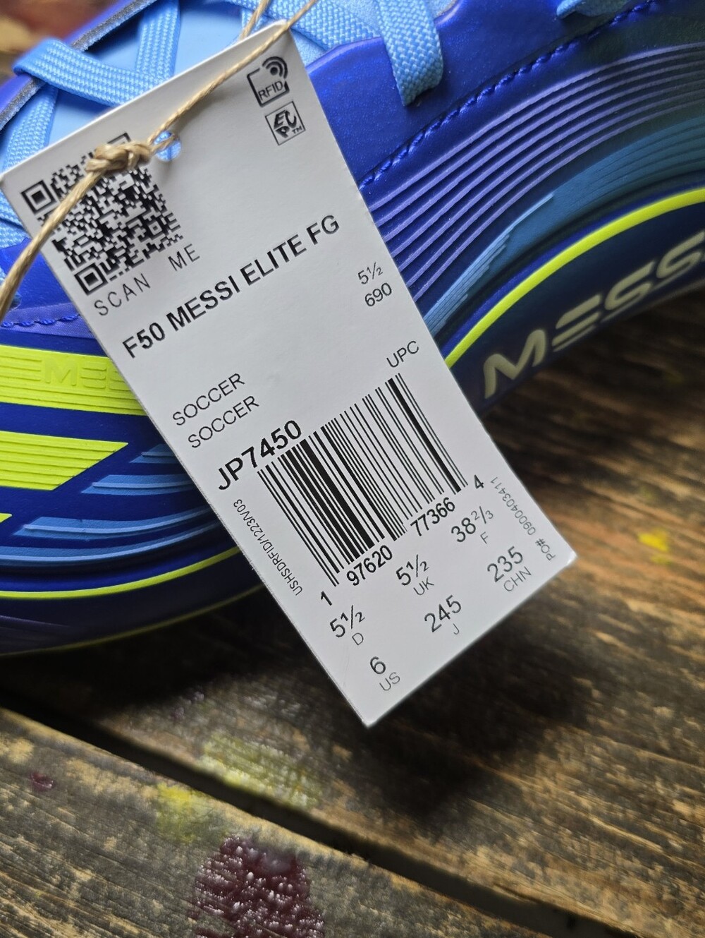 Adidas Messi F50 Elite FG Soccer Cleats Blue  Size 6Y = Women 7 JP7450 New - Picture 8 of 8